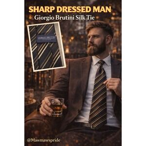 Giorgio Brutini Collezione Striped Silk Necktie - Men's Fashion Accessory